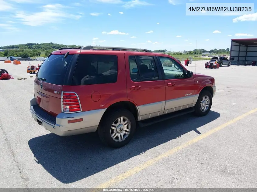 2002 Mercury Mountaineer VIN: 4M2ZU86W82UJ38235 Lot: 45393957