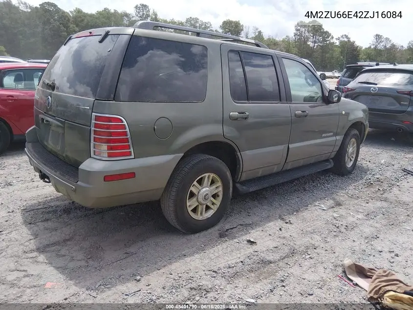 2002 Mercury Mountaineer VIN: 4M2ZU66E42ZJ16084 Lot: 45401790