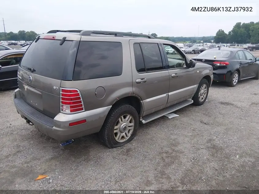 2003 Mercury Mountaineer VIN: 4M2ZU86K13ZJ37932 Lot: 45603921