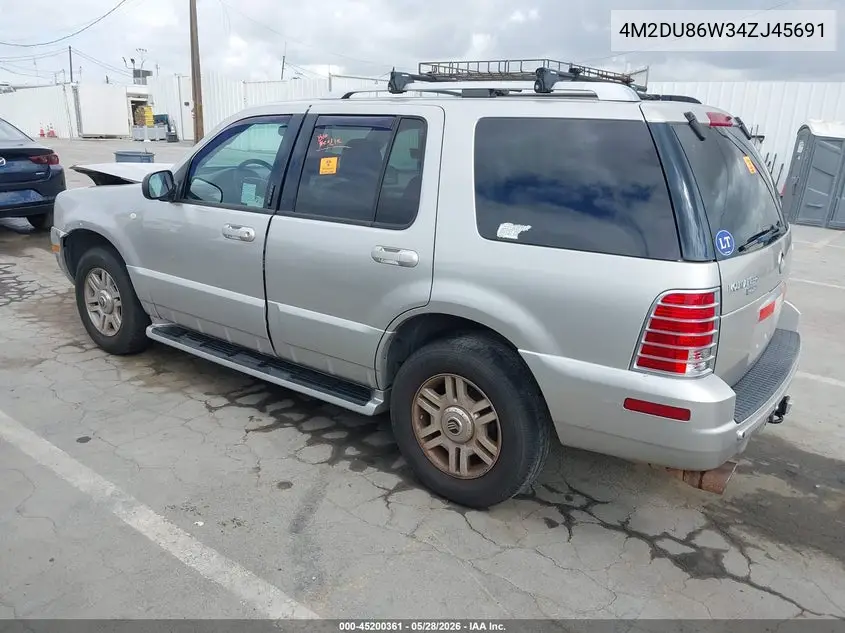 2004 Mercury Mountaineer VIN: 4M2DU86W34ZJ45691 Lot: 45200361