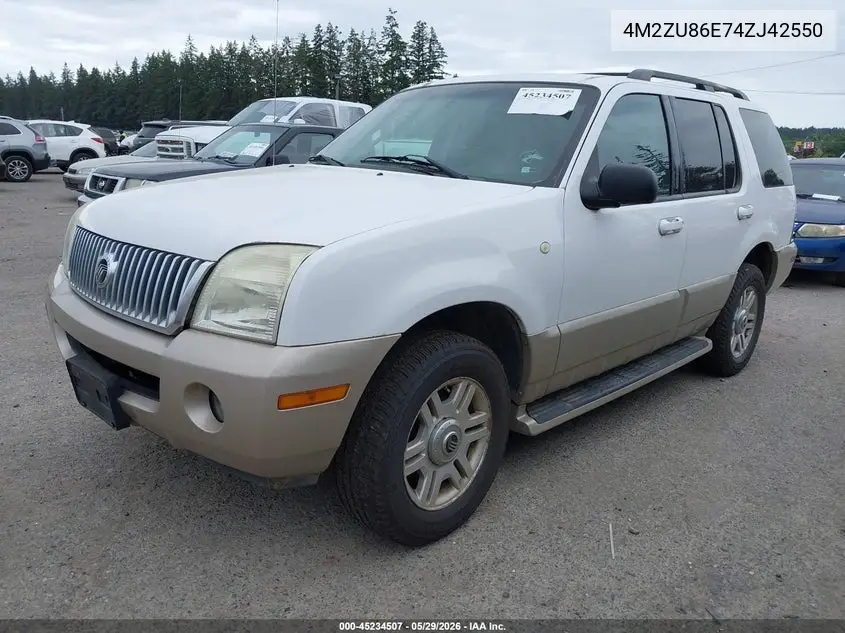 2004 Mercury Mountaineer VIN: 4M2ZU86E74ZJ42550 Lot: 45234507