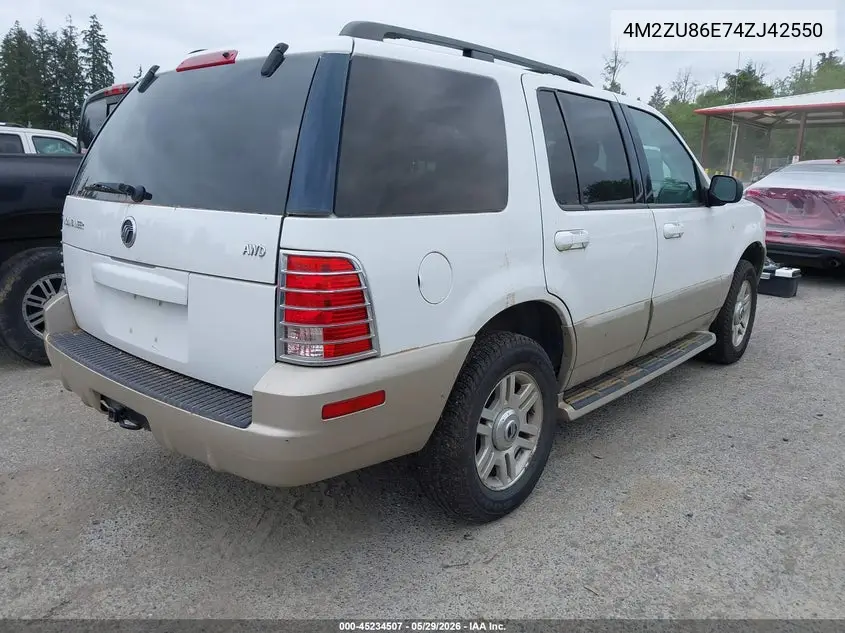 2004 Mercury Mountaineer VIN: 4M2ZU86E74ZJ42550 Lot: 45234507