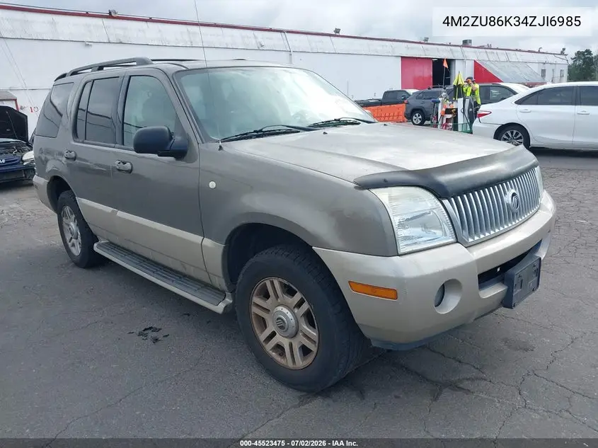 2004 Mercury Mountaineer VIN: 4M2ZU86K34ZJI6985 Lot: 45523475