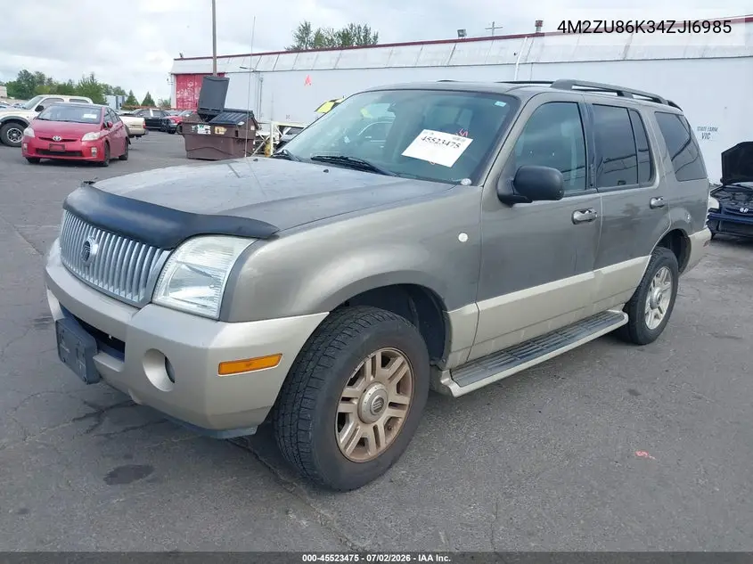 2004 Mercury Mountaineer VIN: 4M2ZU86K34ZJI6985 Lot: 45523475