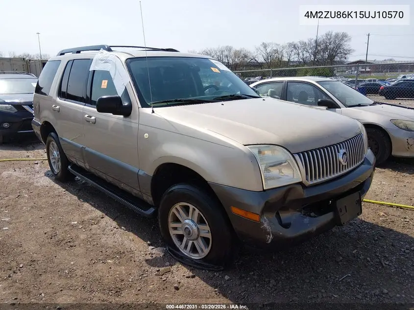 2005 Mercury Mountaineer VIN: 4M2ZU86K15UJ10570 Lot: 44672031