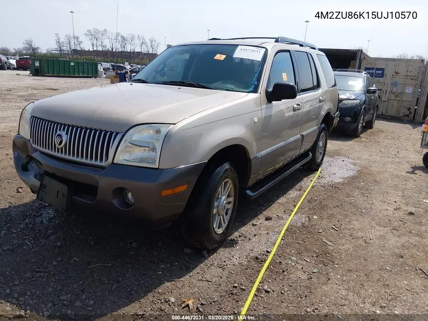 2005 Mercury Mountaineer VIN: 4M2ZU86K15UJ10570 Lot: 44672031