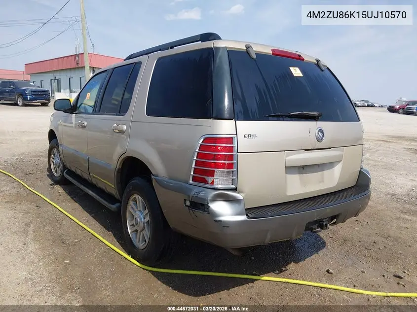 2005 Mercury Mountaineer VIN: 4M2ZU86K15UJ10570 Lot: 44672031