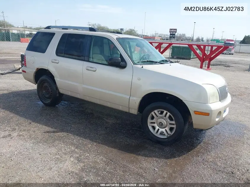 2005 Mercury Mountaineer VIN: 4M2DU86K45ZJ02783 Lot: 44734192