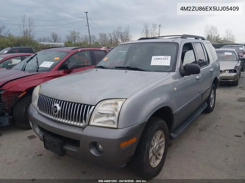 2005 Mercury Mountaineer VIN: 4M2ZU86EX5UJ05409 Lot: 44881203