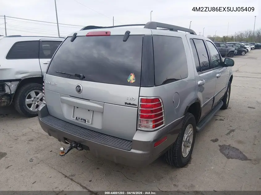 2005 Mercury Mountaineer VIN: 4M2ZU86EX5UJ05409 Lot: 44881203