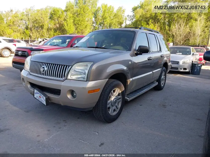 2005 Mercury Mountaineer VIN: 4M2ZU86WX5ZJ08743 Lot: 44915564