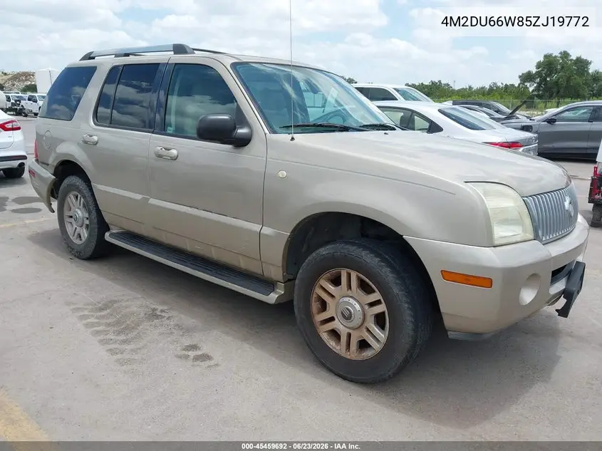 2005 Mercury Mountaineer VIN: 4M2DU66W85ZJ19772 Lot: 45459692