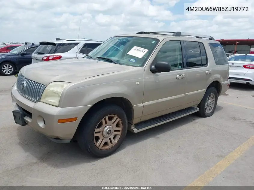 2005 Mercury Mountaineer VIN: 4M2DU66W85ZJ19772 Lot: 45459692