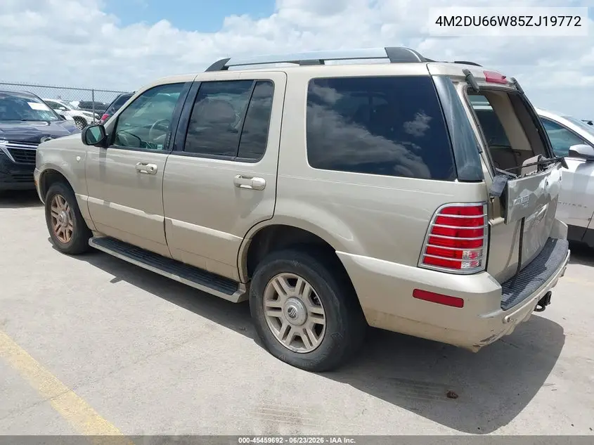 2005 Mercury Mountaineer VIN: 4M2DU66W85ZJ19772 Lot: 45459692