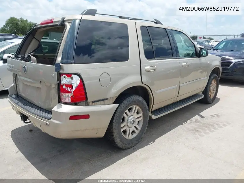2005 Mercury Mountaineer VIN: 4M2DU66W85ZJ19772 Lot: 45459692