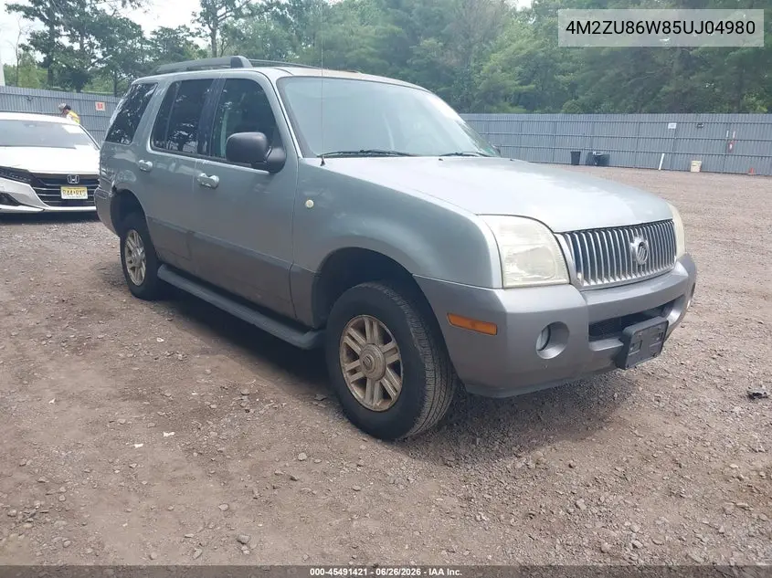 2005 Mercury Mountaineer VIN: 4M2ZU86W85UJ04980 Lot: 45491421