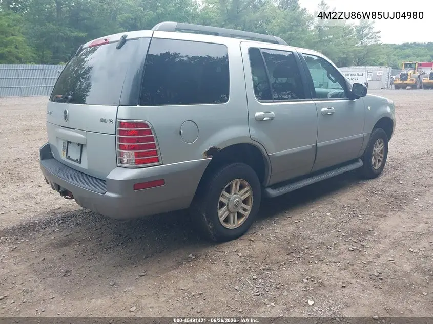 2005 Mercury Mountaineer VIN: 4M2ZU86W85UJ04980 Lot: 45491421