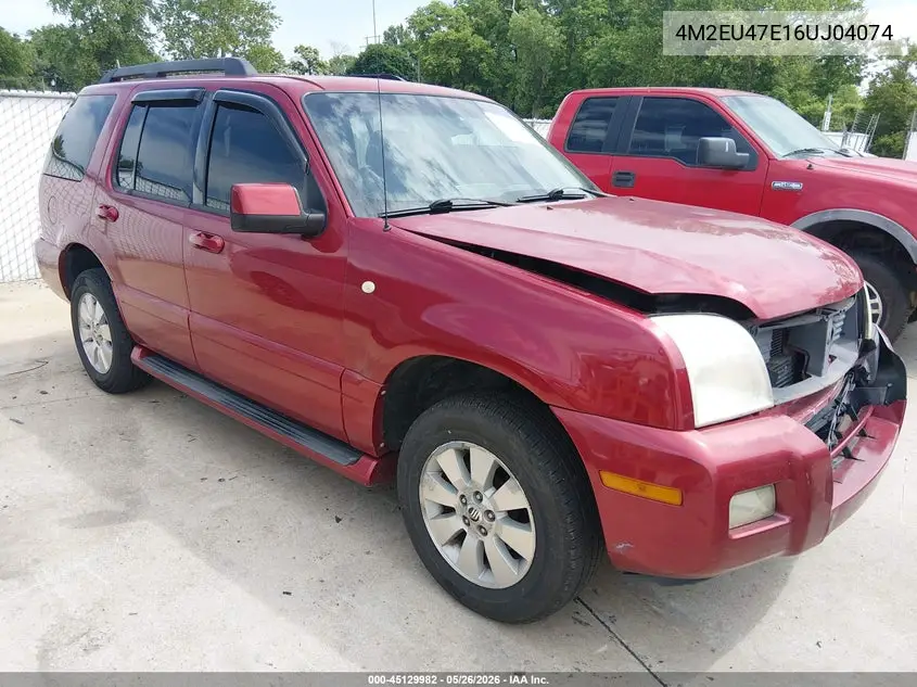 2006 Mercury Mountaineer Luxury VIN: 4M2EU47E16UJ04074 Lot: 45129982