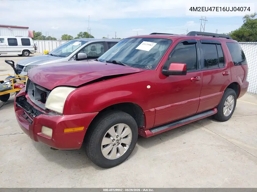 2006 Mercury Mountaineer Luxury VIN: 4M2EU47E16UJ04074 Lot: 45129982