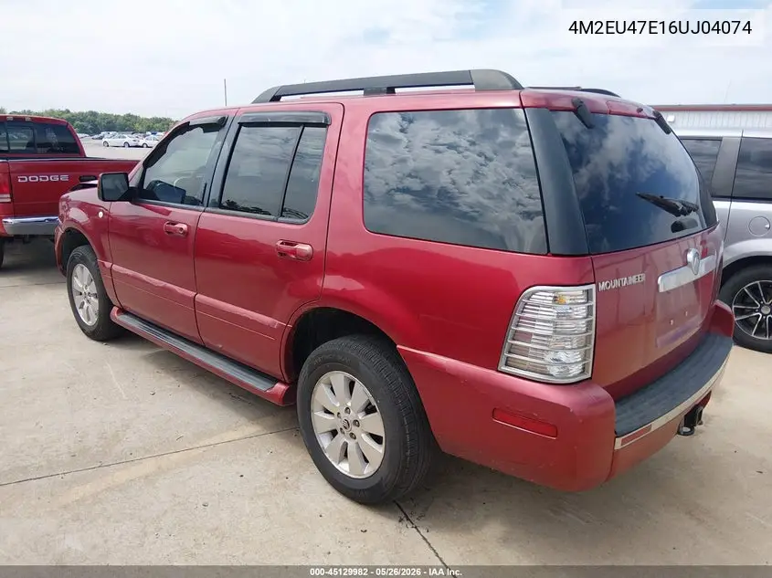 2006 Mercury Mountaineer Luxury VIN: 4M2EU47E16UJ04074 Lot: 45129982