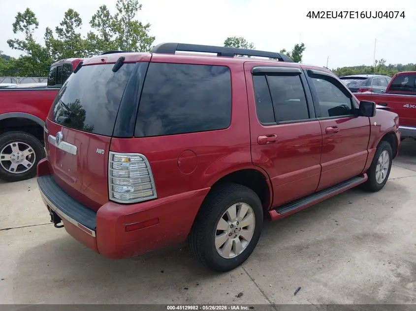 2006 Mercury Mountaineer Luxury VIN: 4M2EU47E16UJ04074 Lot: 45129982