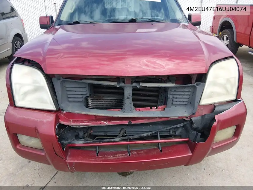 2006 Mercury Mountaineer Luxury VIN: 4M2EU47E16UJ04074 Lot: 45129982