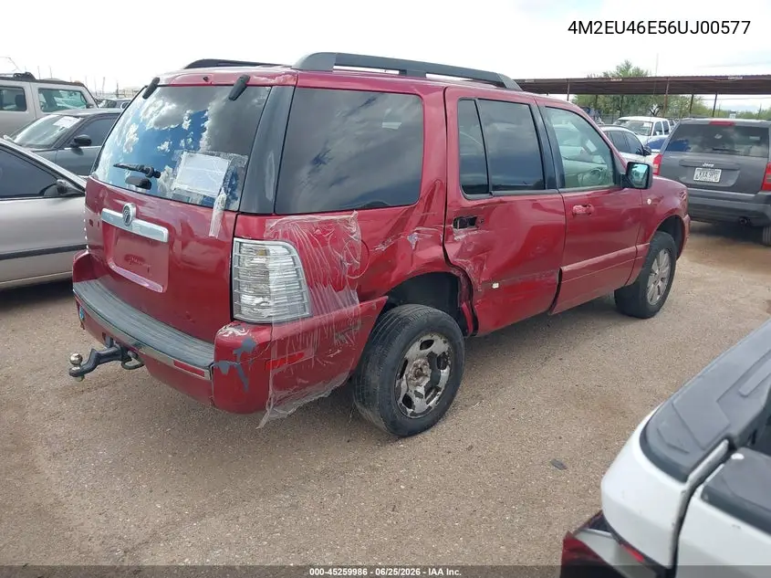 2006 Mercury Mountaineer Convenience VIN: 4M2EU46E56UJ00577 Lot: 45259986