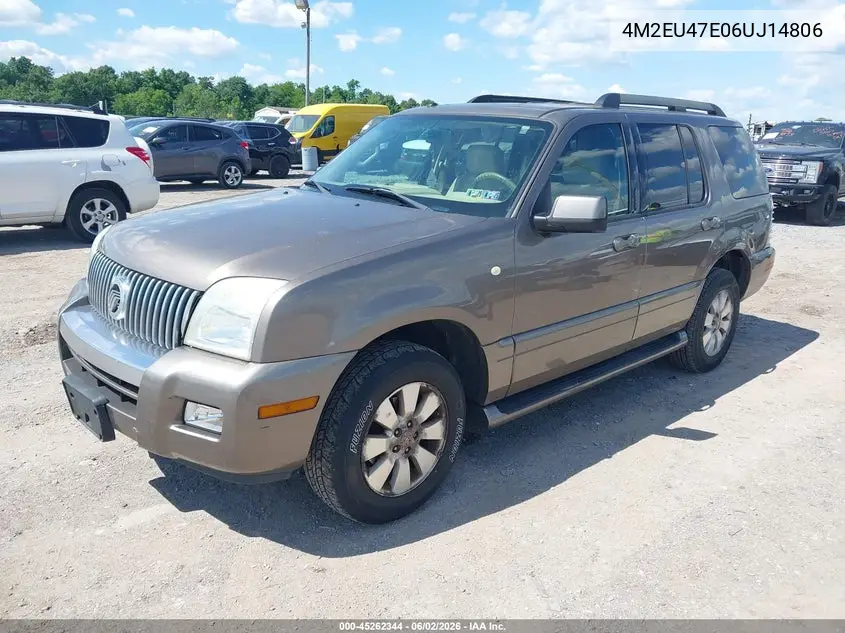 2006 Mercury Mountaineer Luxury VIN: 4M2EU47E06UJ14806 Lot: 45262344