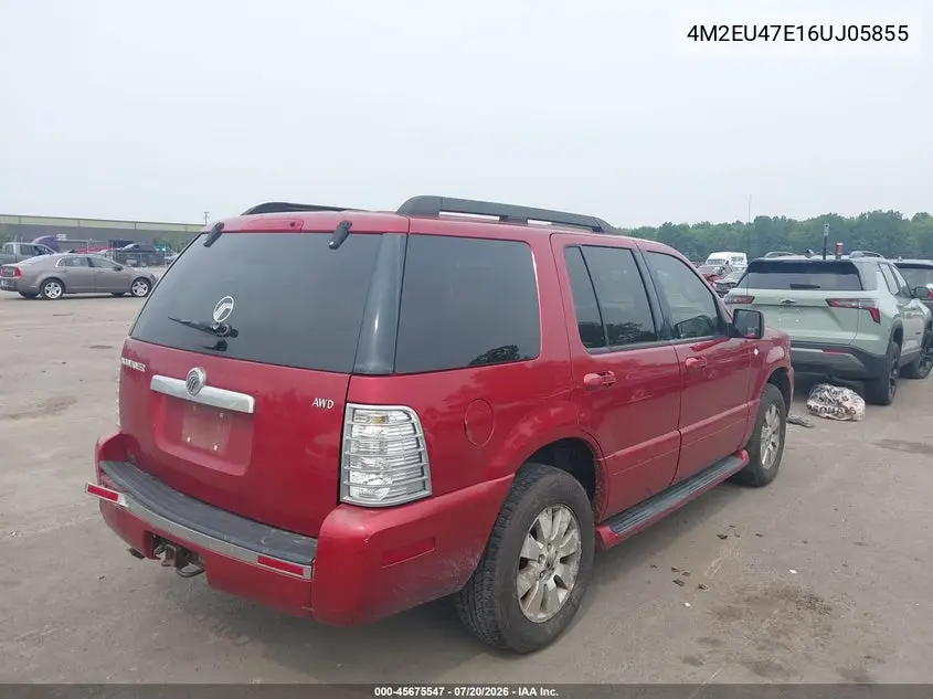2006 Mercury Mountaineer Luxury VIN: 4M2EU47E16UJ05855 Lot: 45675547