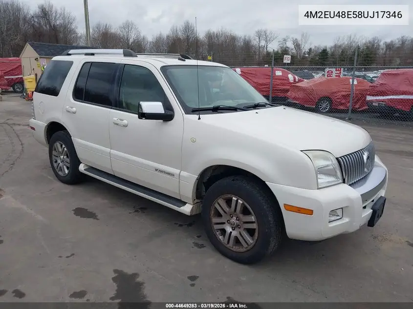 2008 Mercury Mountaineer Premier VIN: 4M2EU48E58UJ17346 Lot: 44649283