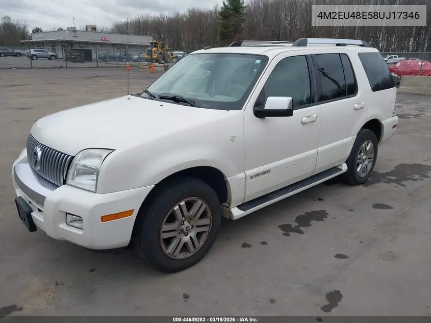 2008 Mercury Mountaineer Premier VIN: 4M2EU48E58UJ17346 Lot: 44649283
