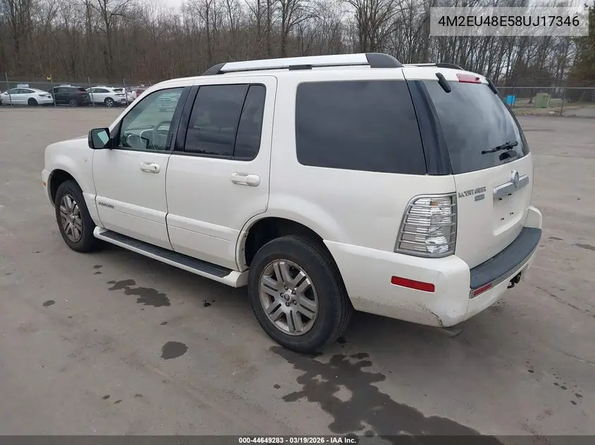 2008 Mercury Mountaineer Premier VIN: 4M2EU48E58UJ17346 Lot: 44649283