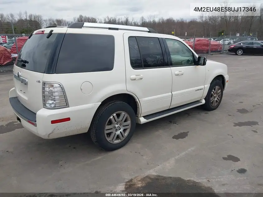 2008 Mercury Mountaineer Premier VIN: 4M2EU48E58UJ17346 Lot: 44649283
