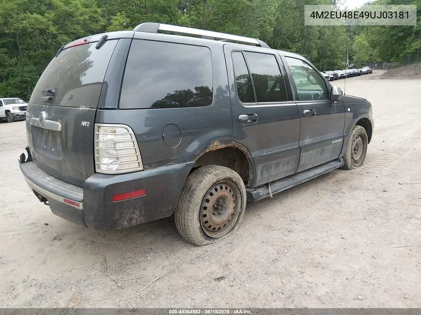 2009 Mercury Mountaineer Premier VIN: 4M2EU48E49UJ03181 Lot: 45364982