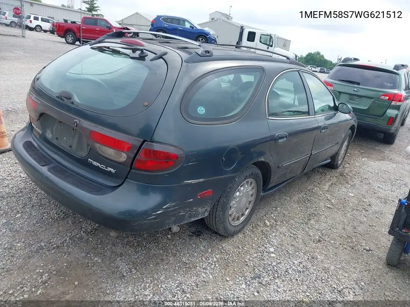 1998 Mercury Sable Ls VIN: 1MEFM58S7WG621512 Lot: 45315051