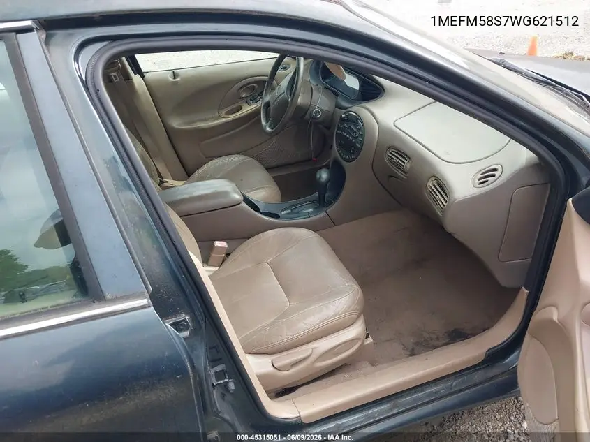 1998 Mercury Sable Ls VIN: 1MEFM58S7WG621512 Lot: 45315051