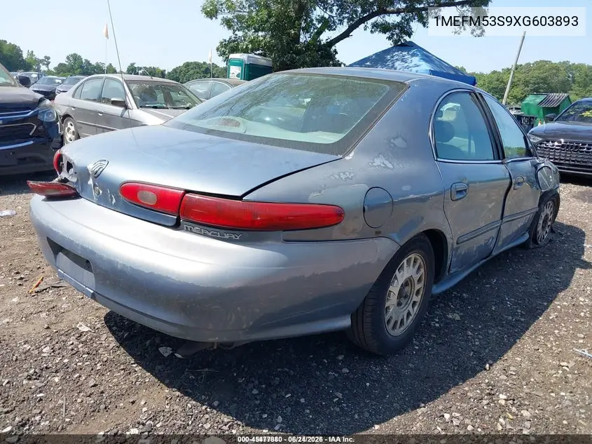1999 Mercury Sable Ls VIN: 1MEFM53S9XG603893 Lot: 45477880