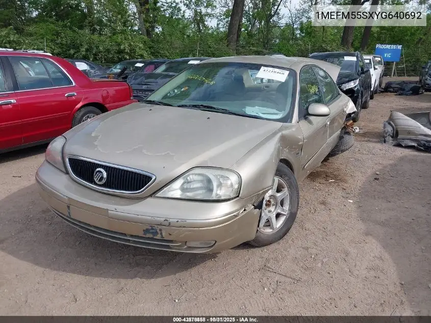 2000 Mercury Sable Ls Premium VIN: 1MEFM55SXYG640692 Lot: 43578858