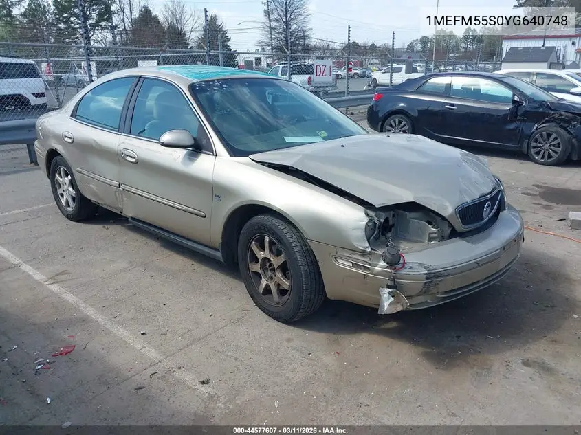 2000 Mercury Sable Ls Premium VIN: 1MEFM55S0YG640748 Lot: 44577607