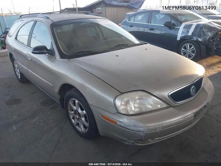 2000 Mercury Sable Gs VIN: 1MEFM58U6YG613499 Lot: 44617949