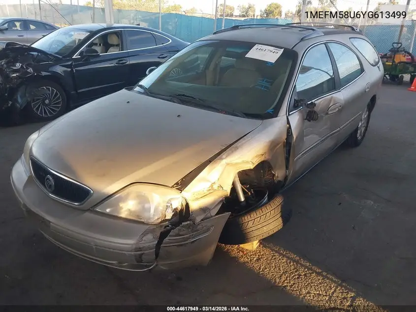 2000 Mercury Sable Gs VIN: 1MEFM58U6YG613499 Lot: 44617949