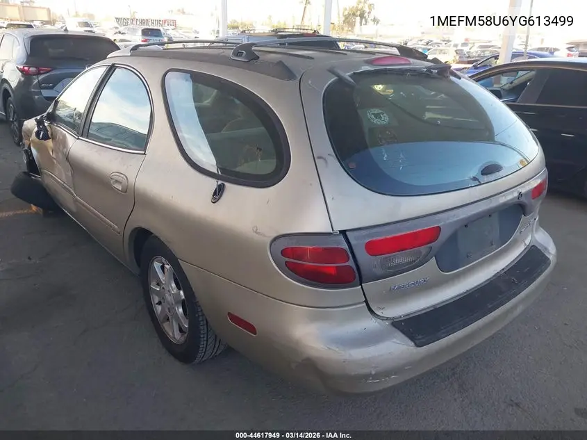 2000 Mercury Sable Gs VIN: 1MEFM58U6YG613499 Lot: 44617949