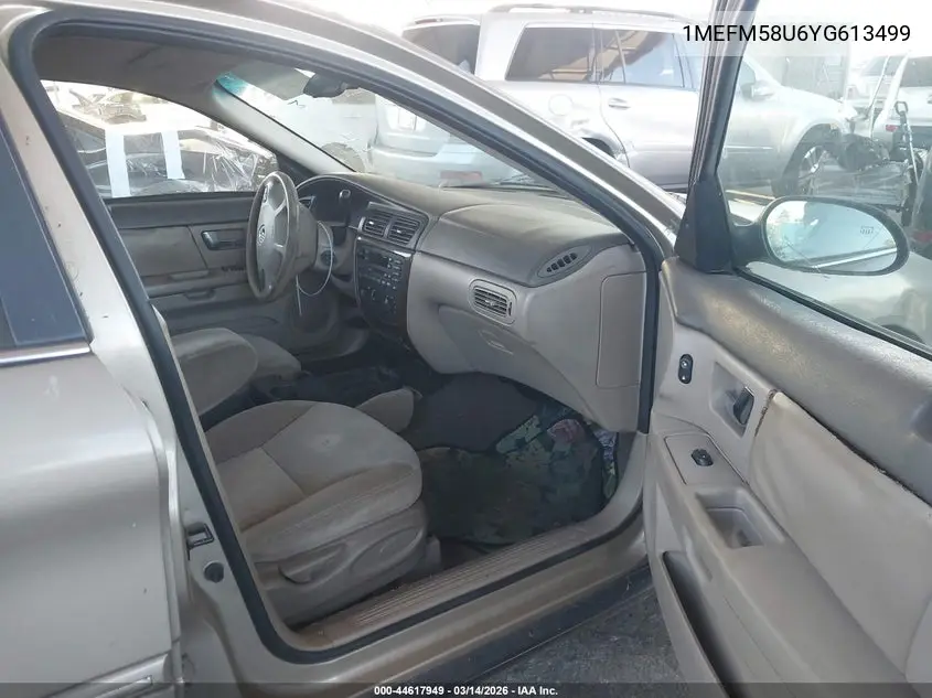 2000 Mercury Sable Gs VIN: 1MEFM58U6YG613499 Lot: 44617949