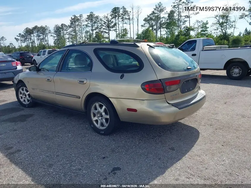 2000 Mercury Sable Ls Premium VIN: 1MEFM59S7YA614399 Lot: 44839677