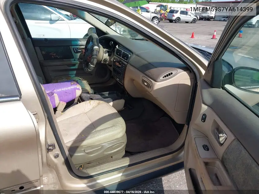 2000 Mercury Sable Ls Premium VIN: 1MEFM59S7YA614399 Lot: 44839677