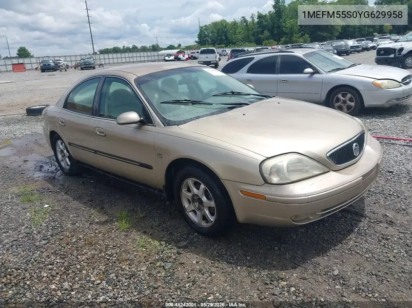 2000 Mercury Sable Ls Premium VIN: 1MEFM55S0YG629958 Lot: 45242001