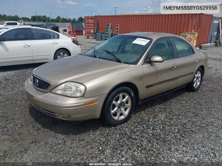 2000 Mercury Sable Ls Premium VIN: 1MEFM55S0YG629958 Lot: 45242001