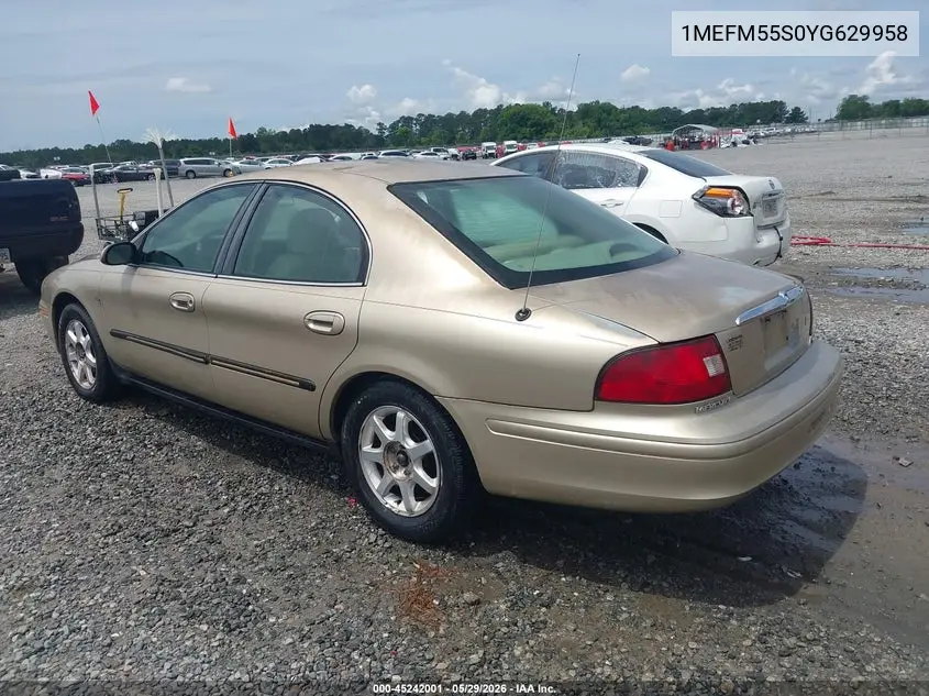 2000 Mercury Sable Ls Premium VIN: 1MEFM55S0YG629958 Lot: 45242001