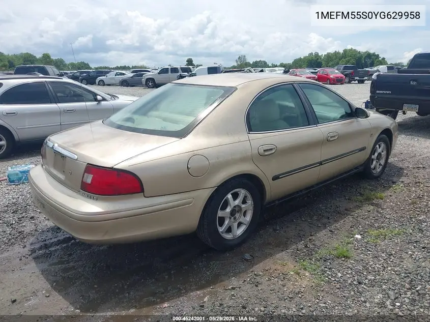 2000 Mercury Sable Ls Premium VIN: 1MEFM55S0YG629958 Lot: 45242001