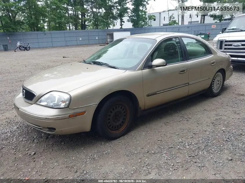 2001 Mercury Sable Gs VIN: 1MEFM50U11A635673 Lot: 45428792